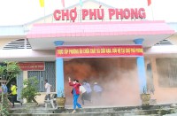 Thực tập phương án chữa cháy và cứu nạn, cứu hộ chợ Phú Phong