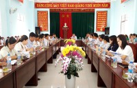 Bí thư Huyện ủy làm việc với Đảng ủy xã Bình Thành